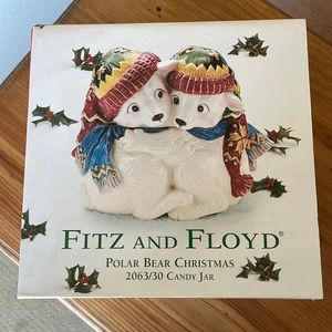 NIB Fitz and Floyd Polar Bear Candy Jar